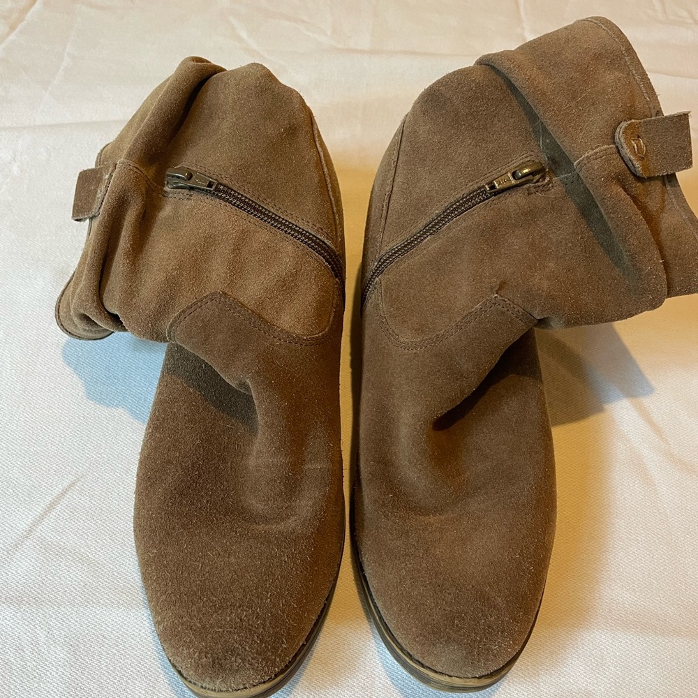 GH Bass suede booties with heel lift